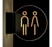 Segnaletica per bagno, 8 Inch Round Bathroom Signs for The Office, Business or Home, Door or Wall