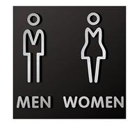 Segnaletica per bagno, Acrylic Toilet Signs, Bathroom Door Decor, 3D Raised Icons, for Offices, Businesses,