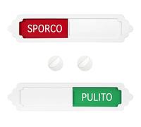 Segnaletica per lavastoviglie che commuta lo stato di pulizia/sporco, dimensioni 17,7 * 4 * 0,6 cm, con supporto adesivo e montaggio magnetico (XW, IT)