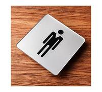 Segnaletica per servizi igienici, Cartello WC 10X10Cm, Seduti Accovacciati Attenzione Targhe Porta Scivolose Segnaletica(Men)