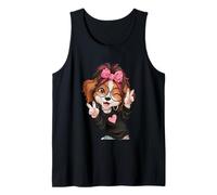Segnaletica Pop Spaniel Puppy Girl Winking Double Peace Canotta