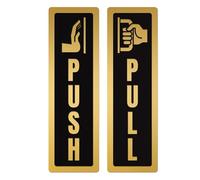 Segnaletica Push-Pull For Porte In Acrilico, Segnaletica Push E Pull Autoadesiva For Porte, 1 Coppia Di Targhette 3D For Porte Di Aziende Ristoranti Bar Hotel Scuole Porte Di Caffetteria, 7x2 Pollici(