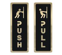 Segnaletica Push-Pull For Porte In Acrilico, Segnaletica Push E Pull Autoadesiva For Porte, 1 Coppia Di Targhette 3D For Porte Di Aziende Ristoranti Bar Hotel Scuole Porte Di Caffetteria, 7x2 Pollici(