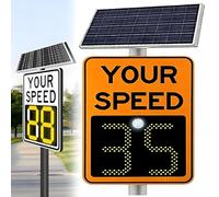 Segnaletica radar a energia solare per il limite di velocità, display a LED | Segnale di visualizzazione della velocità con feedback radar, accessori inclusi, disponibile nei formati 20"x27" e 24"x35"