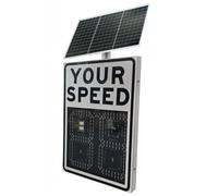 Segnaletica radar a LED in alluminio, segnale di feedback alimentato a energia solare da 20"x28" con accessori, avviso stradale con limite di velocità regolabile(White)