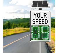 Segnaletica radar solare di avviso di velocità, allarme LED per eccesso di | Display a 2/3 cifre, avviso di eccesso di velocità in rosso, telecomando wireless, dimensioni 35″×24″, supporta il feedback