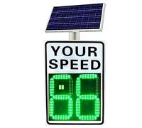 Segnaletica radar solare per il limite di velocità, display a LED per zone | Impostazione del limite di velocità regolabile, cartello di visualizzazione della velocità radar da 500 mm x 700 mm, chiara