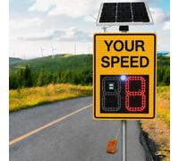 Segnaletica radar solare per la visualizzazione della velocità con feedback a LED, in lega di alluminio, resistente alle intemperie per autostrade e strade a velocità limitata (61x89 cm)