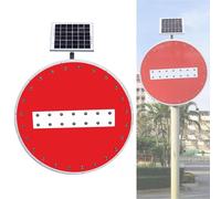 Segnaletica stradale a LED con divieto di accesso al traffico solare(60cm/23.6in)