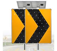 Segnaletica stradale a LED per svoltare a destra, 30×45 cm, set da 2 pezzi | Segnale di indicazione a LED per la destra della carreggiata, per uso di guida stradale, misura 30×45 cm, viene fornito in un