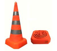 Segnaletica stradale pieghevole con cono stradale - Cono riflettente arancione retrattile for esercitazioni di guida, parcheggio ed emergenza(90cmeters)