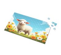 Segnaletica vintage pastorale beatitudine: un agnello in un giardino fiorito, puzzle uomo caverna bar roba per la stanza dei ragazzi (500 pezzi)