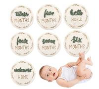 Segnali Crescita Bebè,7 Pezzi Cerchi Foto In Legno Per Bebè - Targhette Legno Decorative Misurazione Nascita, Dischi Mensili Riutilizzabili Per Camera Bambini Asilo Soggiorno