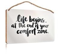 Segnali da bagno per la vita domestica inizia alla fine della tua zona di comfort. Segnali da bagno per decorare la casa e la piscina (20 x 30 cm)