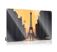 Segnali da bar per la casa, decorazione per bar, romantica passeggiata al tramonto sotto la Torre Eiffel, cartello in latta per whisky, decorazione per casa e bar, per uomo (30 x 40 cm)