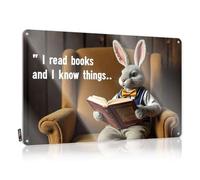 Segnali da bar per uomo Cave I Read Books And I Know Things. Targa in latta divertente segnale di avvertimento birra limite (20 x 30 cm)