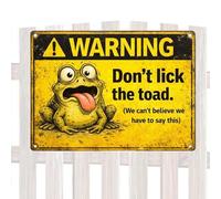 Segnali da giardino per esterni - Decorativo Don't Lick The Toad Stake | Segnali di avvertimento per giardino | Materiale metallico Smile Spavento Stile S 12 x 18 cm M 20 x 30 cm L 30 x 40 cm - Per