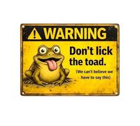 Segnali da giardino per esterni - Decorativo Don't Lick The Toad Stake | Segnali di avvertimento per giardino | Materiale metallico Smile Spavento Stile S 12 x 18 cm M 20 x 30 cm L 30 x 40 cm - Per