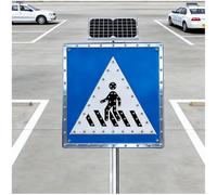 Segnali d'avvertimento alimentati solari della strada pedonale con la luce lampeggiante del LED per la comunità della scuola del parco