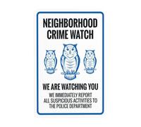 Segnali di avvertimento con scritta in lingua inglese "We Are Watching You We Immediately Report All Suspicious Activities To The Police, segnale di sicurezza in metallo, uso per la sicurezza delle