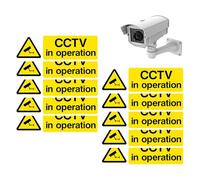 Segnali di avvertimento di proprietà | Autoadesivi per sorveglianza della fotocamera | 10 adesivi di sicurezza resistenti alle intemperie | per interni ed esterni casa vialata ufficio scuola