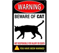 Segnali di avvertimento in alluminio Attenzione al gatto segni di gatto Tag Segnali di avvertimento recinzione cancello decorazione esterna 30,5 x 40,6 cm
