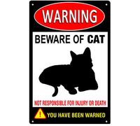 Segnali di avvertimento in alluminio Attenzione al gatto segni di gatto Tag Segnali di avvertimento Recinzione Cancello Decorazione Esterna 20,3 x 30,5 cm