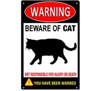 Segnali di avvertimento in alluminio Attenzione al gatto segni di gatto Tag Segnali di avvertimento Recinzione Cancello Decorazione Esterna 20,3 x 30,5 cm