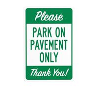 Segnali di avvertimento in metallo con scritta in inglese "Please Park On Pavement Only Thank You" (lingua italiana non garantita), cartello di sicurezza per decorazione da parete, 20 x 30 cm