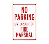 Segnali di avvertimento in metallo con scritta "No Parking By Order Of Fire Marshal", cartello di sicurezza con scritta in lingua inglese "Cautions Security", per decorazione da parete per affari