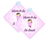Segnali di avvertimento per auto con scritta "Mum to Be Baby on Board", confezione da 2 pezzi
