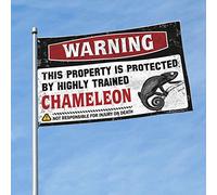 Segnali di caduta con bandiera per ragazzi con scritta "For The Boys Flag Warning This Property Is Protected by a highly trained Chameleon Flag Fall Signs for Front Porch Pool Decor (60 x 90 cm)