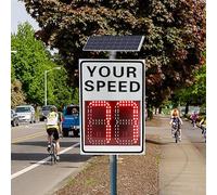 Segnali di limite di velocità a LED ad energia solare, display radar con telecomando, resistente alle intemperie e facile da montare per una maggiore sicurezza stradale