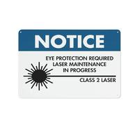 Segnali di radiazione laser con protezione per gli occhi richiesta manutenzione laser 30,5 x 20,3 cm cartello in alluminio riflettente - Protezione UV, impermeabile, resistente alle intemperie e allo