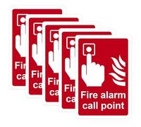 Segnali di sicurezza antincendio per punto di chiamata di allarme antincendio, 150 x 100 mm, in PVC, autoadesivi, per punto di chiamata antincendio, 10 pezzi