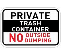 Segnali di sicurezza Private Trash Container No Outside Dumping Targa in metallo vintage per casa bagno cucina giardino uomo decorazione grotta garage cortile cartello caffè decorazione da parete