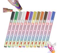 Segnali di smalto per unghie, penne per smalto,Penne da 12 colori pennarelli per unghie acrilici - Punti fini, strumenti da disegno a punta di graffiti impermeabili per il design della manicure del ri