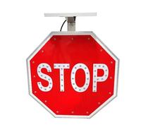 Segnali di stop in alluminio solare da 24", luci lampeggianti a LED for segnali di stop, struttura in metallo antiruggine, IP65, luce rossa