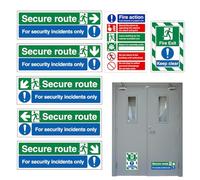 Segnali Di Uscita,Adesivi Di Carta Antisbiadimento - 7 Pezzi Segnali di Avviso per Incendio - Aziende Scuole Ospedali Uffici Garage Corridoi Interno Esterno Magazzini