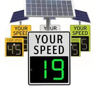 Segnali di velocità radar, segnale radar digitale con limite di velocità 2, 10-99 km/h, segnale di limite di velocità solare con involucro in lamiera di metallo più resistente (bianco, 61 cm x 88,9 cm