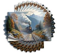Segnali in metallo con treno a vapore, viaggio attraverso le montagne autunnali, 10 pezzi, cartelli sarcastici, divertenti cartelli per casa e bar (8 x 12 cm)