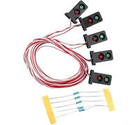 Segnali nani LED da 20 mm per modelli in scala OO (1:87), verde/rosso, segnali a 2 aspetti, 5 pezzi, plastica ABS, tensione di funzionamento 3 V