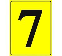 Segnali numerati in alluminio 7, in metallo giallo numerato, per esterni, per parcheggi, cortile, pontile, campo, campo, 14 x 20 cm, decorazione da parete per casa, negozio aziendale