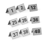 Segnali Numerici da Tavolo in Acciaio Inossidabile per Ristoranti -Rti per Numeri da Tavolo in Stile 1-50/100, Caffè, Bar, Feste, Matrimoni, Facili da Pulire e Posizionare, Segnatavolo in Metallo/1 To