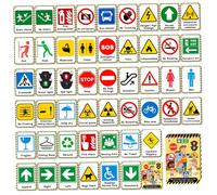 Segnali per Bambini per Bambini 50 Fogli di Traffico a Doppia Faccia con spiegazioni Posteriori schede Flash di Carta educativa per la casa, la Scuola Materna, i Giocattoli