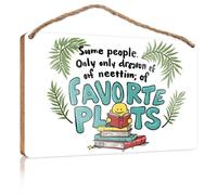 Segnali per fattoria capricci stravaganti: Dreaming of Favorite Plots cartello in legno da appendere per esterni, decorazione vintage per la stanza (15 x 28 cm)