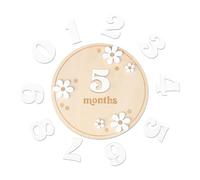 Segnali per mesi: bacheca commemorativa mensile in legno, design circolare, tracker mensile durevole, accessorio per foto ricordo