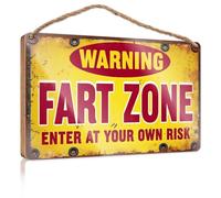 Segnali per porta d'ingresso per la decorazione della casa Avviso divertente: Fart Zone. Entra a tuo rischio e pericolo. Decorazione d'ingresso Regali estivi (20 x 30 cm)