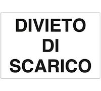 ►Segnali Proprietà Privata e complementari - DIVIETO DI SCARICO - Cartello plastica rigida (Forex® 3mm) - f.to 300 X 200 mm (34.009)