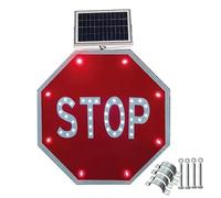 Segnali stradali lampeggianti solari, resistenti, con struttura in metallo antiruggine, impermeabili IP65